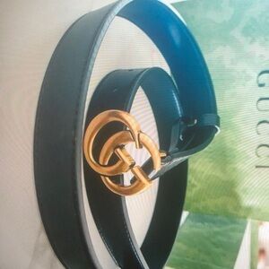 GG Marmount wide leather Belt